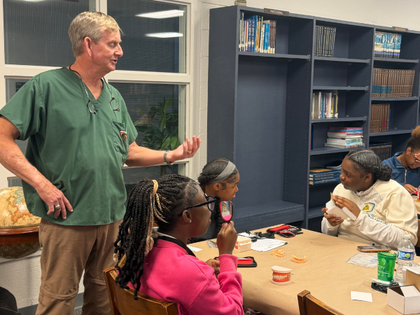 Bennett Tucker, DMD, leads an oral health event