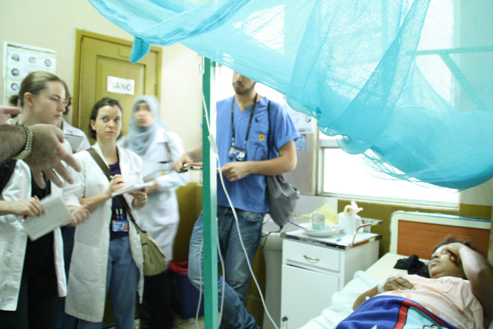 A pregnant woman with malaria receives a consult from the Gorgas participants