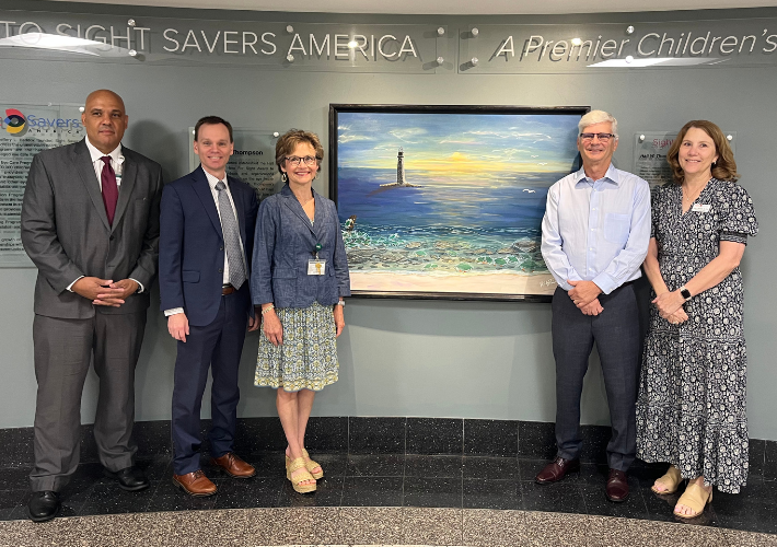 From left: Jarrod Johnson, CEO of UAB Callahan Eye; Brian Samuels, M.D., Ph.D., The EyeSight Foundation of Alabama Endowed Chair of Ophthalmology; Barbara Evers, Executive Director of The EyeSight Foundation of Alabama; Jeffery Haddox, founder of Sight Savers America and the 2025 Hall W. Thompson Hero For Sight; Dawn DeCarlo, O.D., Ph.D., President and CEO of Sight Savers America
