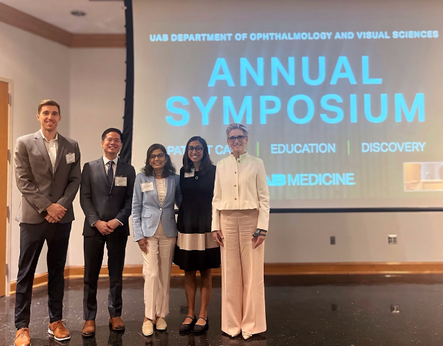 From left: Rob Tauscher, M.D., Yoshihiro Yonekawa, M.D., Nisha Acharya, M.D., M.S., Krupa Patel, M.D., Ruth Williams M.D.
