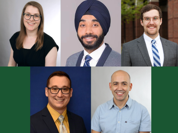 Graphic that includes headshots from Drs. Mary Margaret Barr, Kulsajan Bhatia, Adam Gailani, Brian Murphy and Elad Resnick.