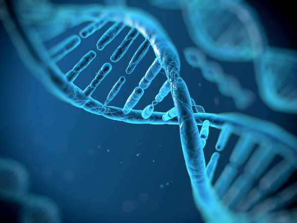 blue graphic image of DNA