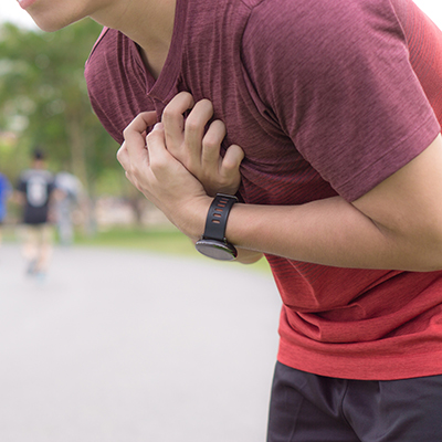 image of man having heart attack or chest pain 