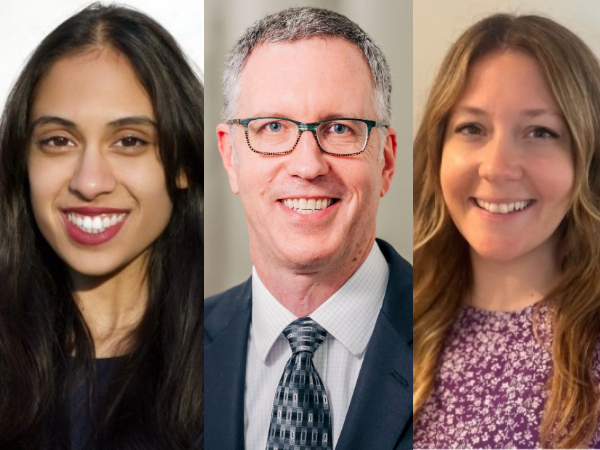 Headshot of Dr. Shreya Kashyap, Dr. Erik Roberson, and Dr. Stephanie Fox