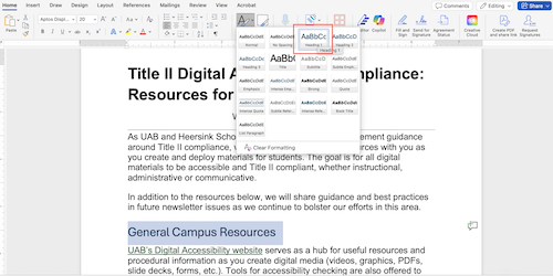 Screenshot of Microsoft Word.
