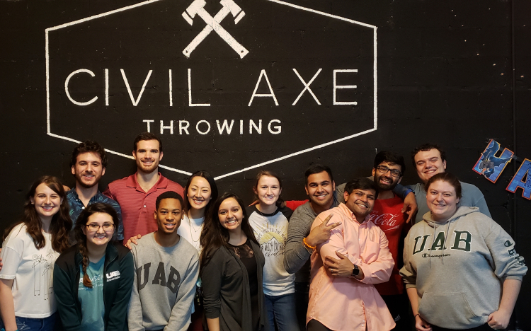 Harrison LC having fun at Civil Axe Throwing