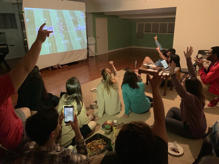 McCallum LC watching the football games together