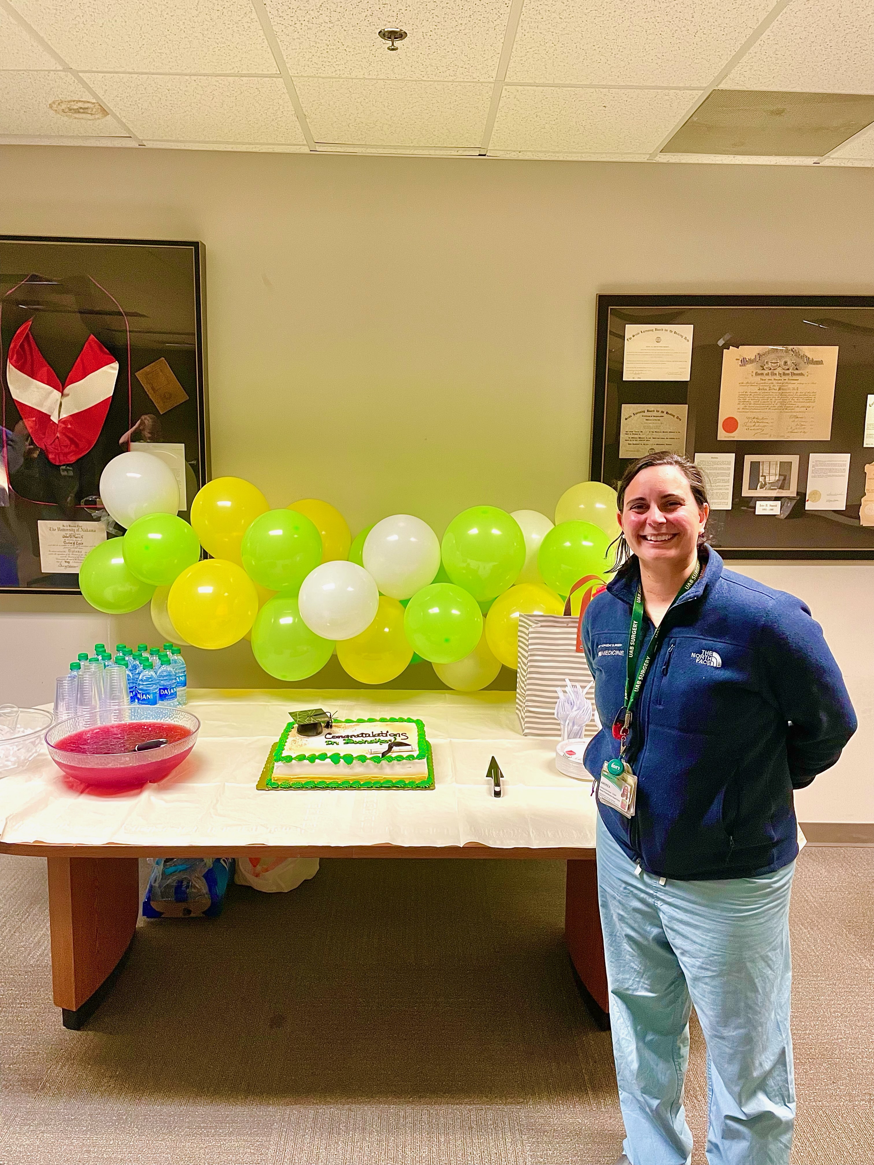 Boohaker with her cake