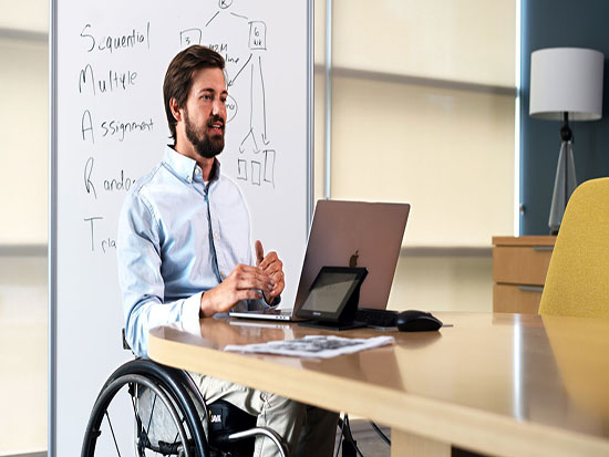 man at desk