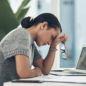 image of someone looking stressed