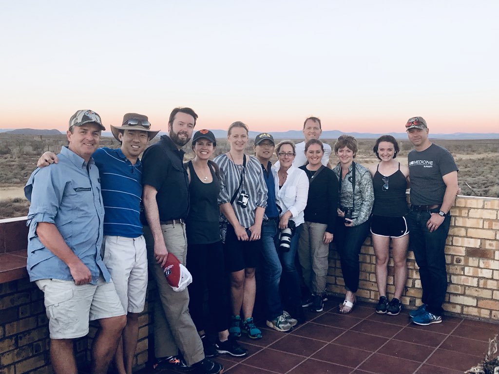 The UAB Department of Surgery's Jeffrey Kerby, M.D., Daniel Chu, M.D., Adam Beck, M.D., Kristi Herritz, Herbert Chen, M.D., Melanie Morris, M.D., and Greg Kennedy, M.D., Ph.D., attend the 2018 Surgical Update Conference in Cape Town Africa on Feb. 27. (Photo courtesy of Daniel Chu, M.D., via Twitter) 