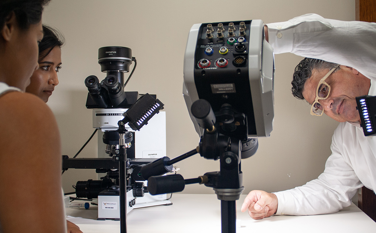 Dr. Aurelio Galli works in his lab.