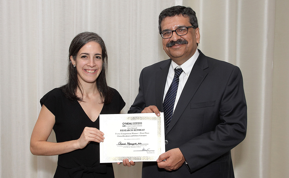 Dr. Raoud Marayati wins first place at the O'Neal Comprehensive Cancer Center at UAB Research Retreat on Oct. 11, 2019. (Photo courtesy of the O'Neal Comprehensive Cancer Center at UAB)