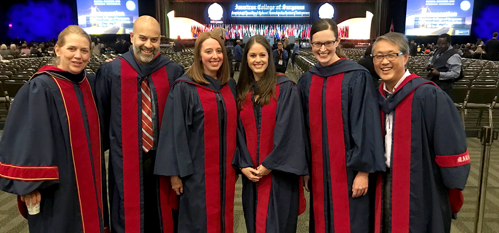 Eight faculty from the UAB Department of Surgery were initiated into the American College of Surgeons as fellows at the ACS 2019 Clinical Congress in San Francisco, California, on Oct. 27. (Photo by Brenessa Lindeman)