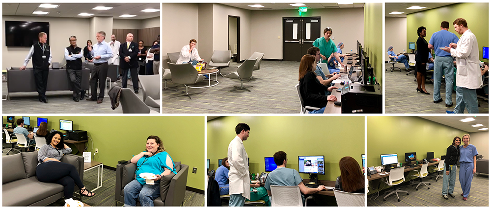 Residents, faculty, staff and supporters of the project celebrate the opening of the UAB Department of Surgery Resident Resource Center. 