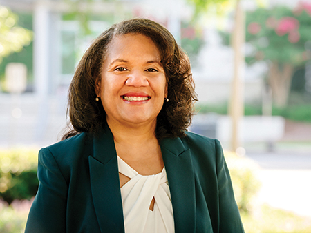 Environmental headshot of Dr. Kecia Thomas, PhD (Dean, College of Arts and Sciences), July 2020.