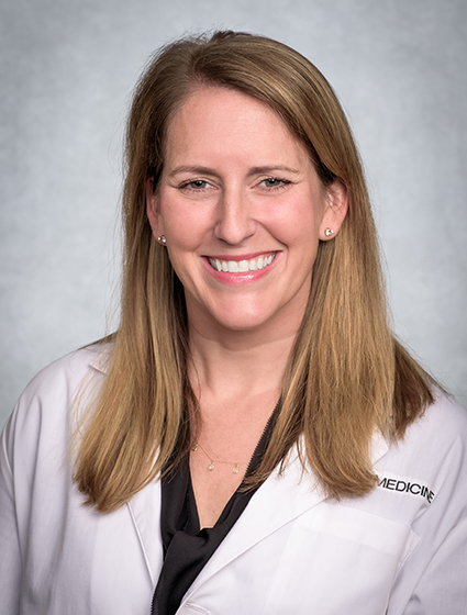 Headshot of Dr. Margaret Canter, PhD (Assistant Professor, Psychiatry - Adult) in white medical coat, September 2023.