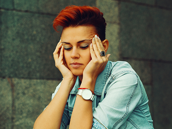 Portrait of a depressed woman