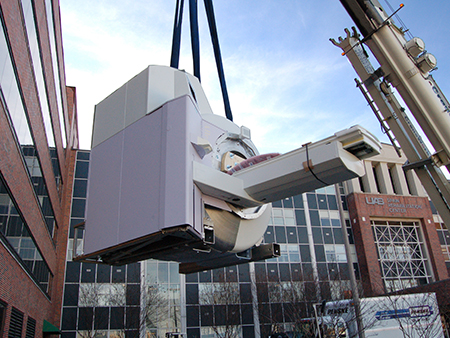 MRI machine being delivered to room. 