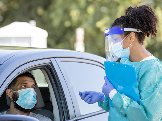 Drive through testing site for Covid-19 patients