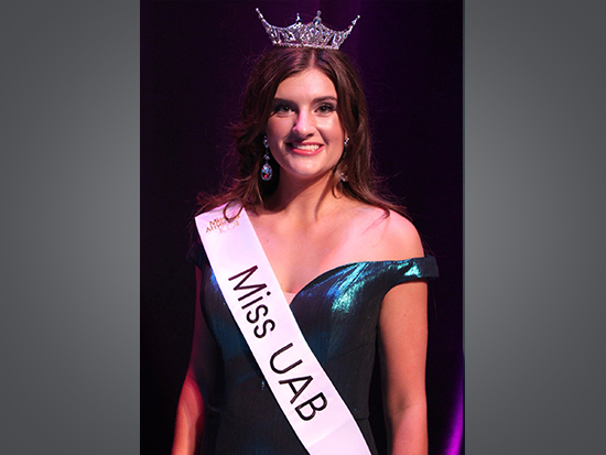 Headshot of Miss UAB in crown and pageant attire. 