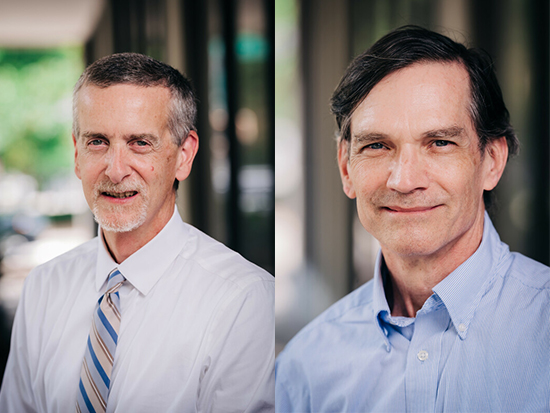 Headshots of Burt Nabors, M.D., and Peter King, M.D.