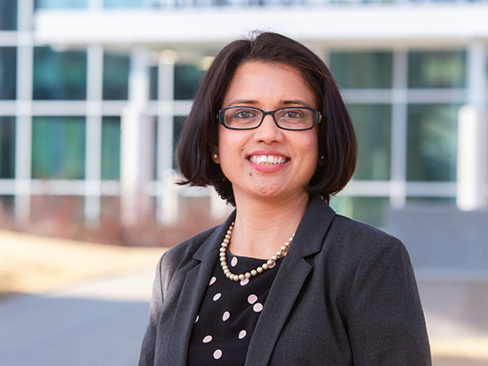 Environmental headshot of Dr. Samiksha Raut, PhD (Associate Professor, Biology), December 2020.