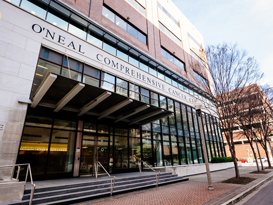 Exterior shot of O'Neal Comprehensive Cancer Center