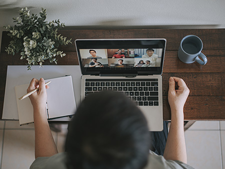 Home Office Video Conference with casual clothing