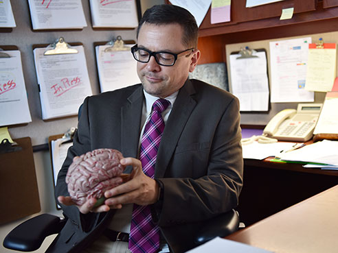 David Vance with brain model 1