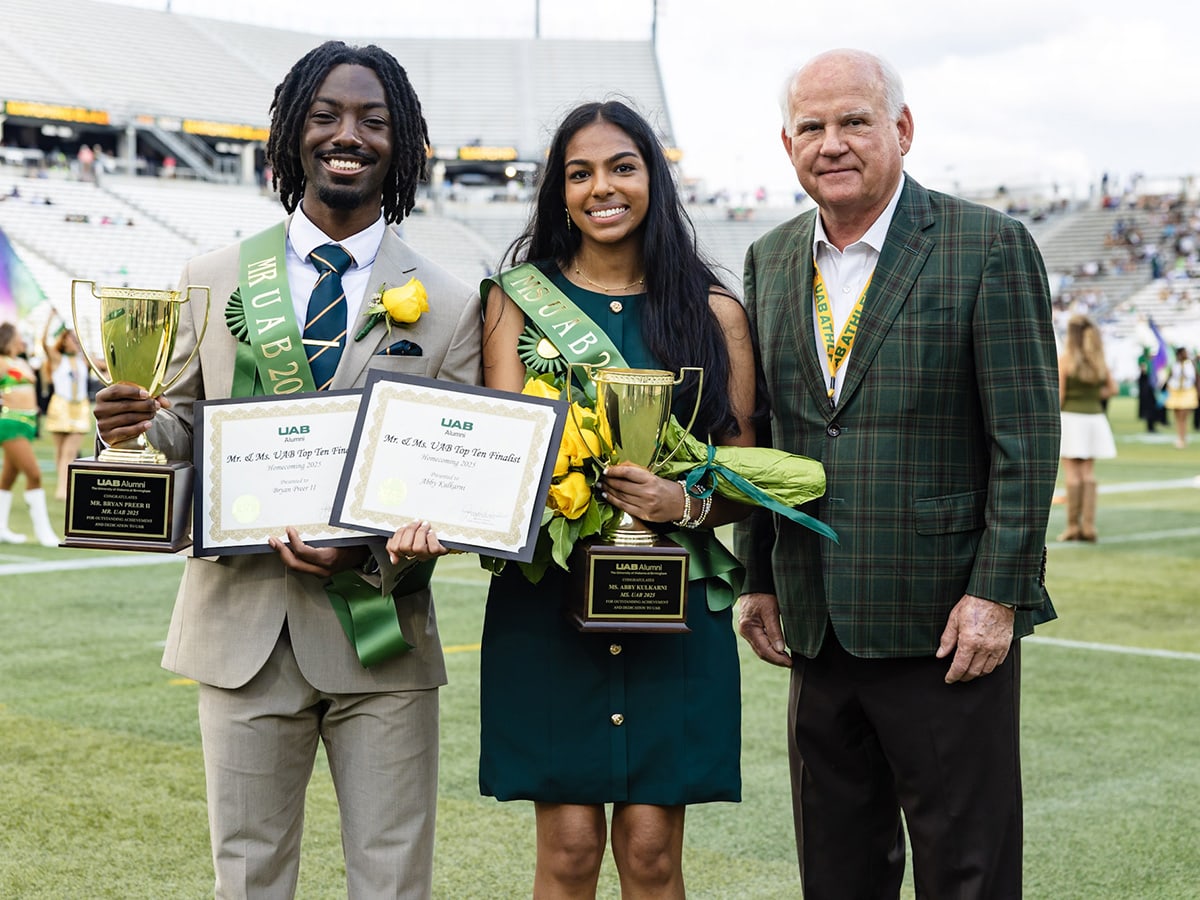 Mr and Ms. UAB with UAB President Ray Watts