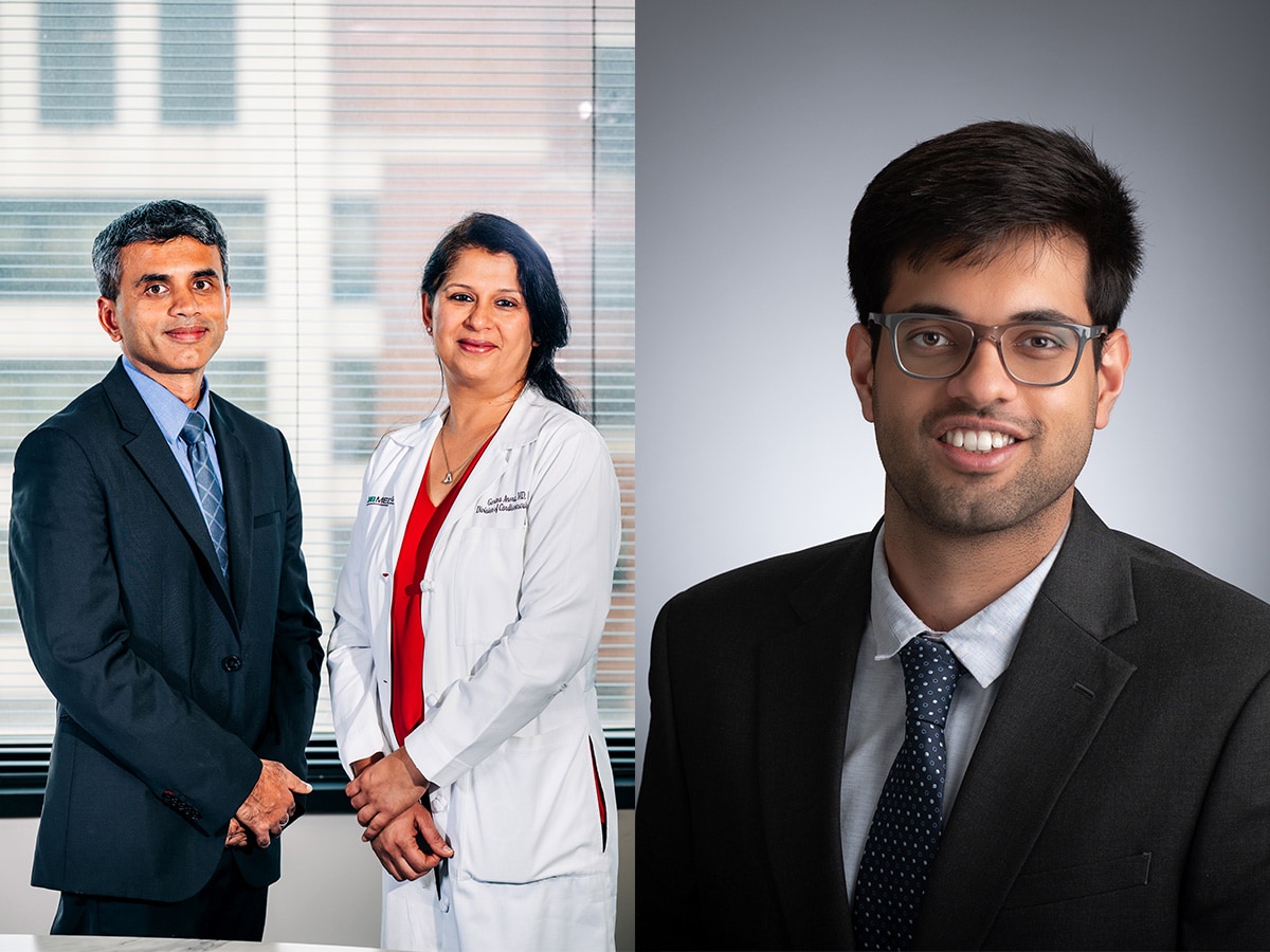 Headshot collage of Pankaj Arora, M.D. and Garima Arora, M.D. and Harshvir Bal, M.D. 