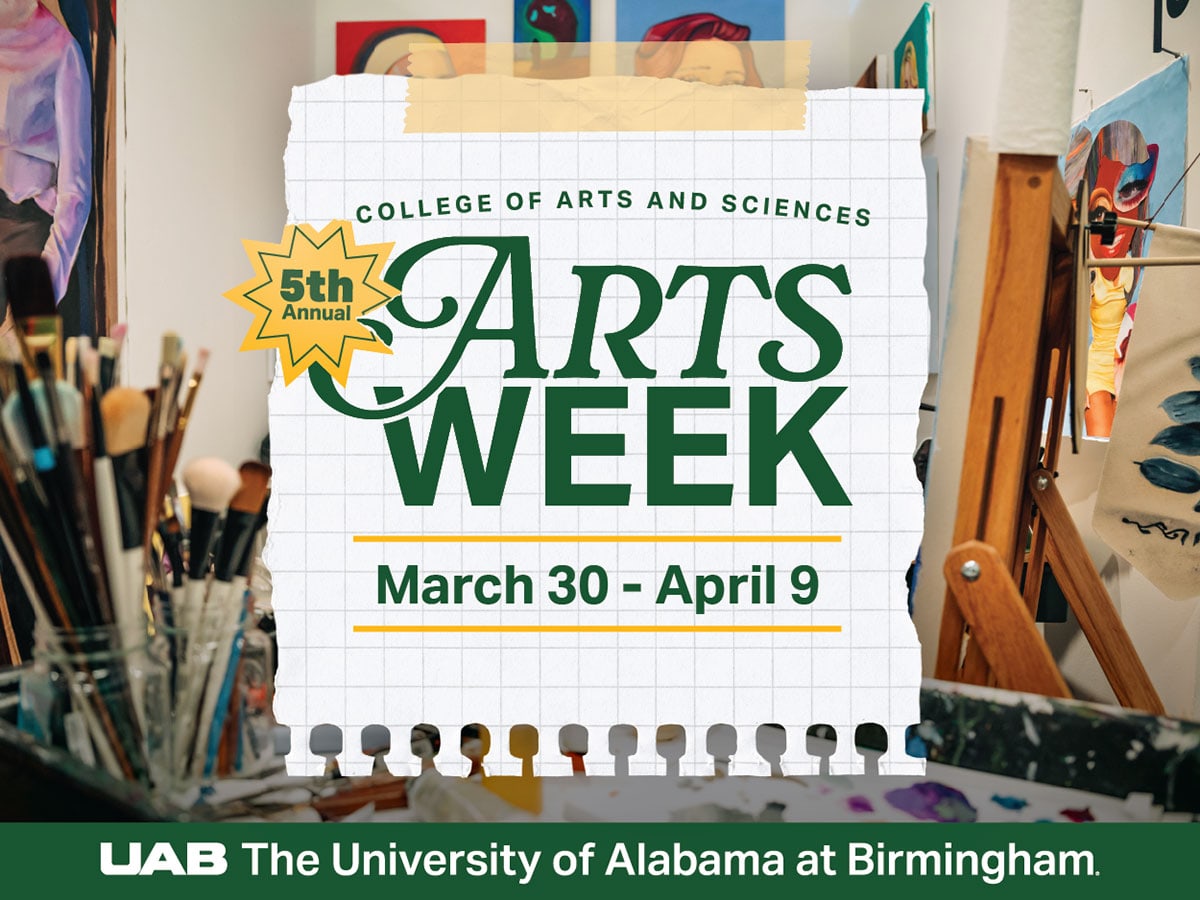 Graphic for UAB's College of Arts and Sciences that displays the text 