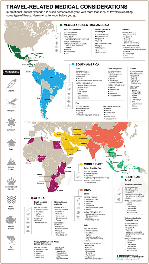 travel medical considerations map