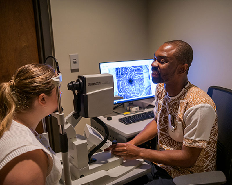 Eye examination study participant