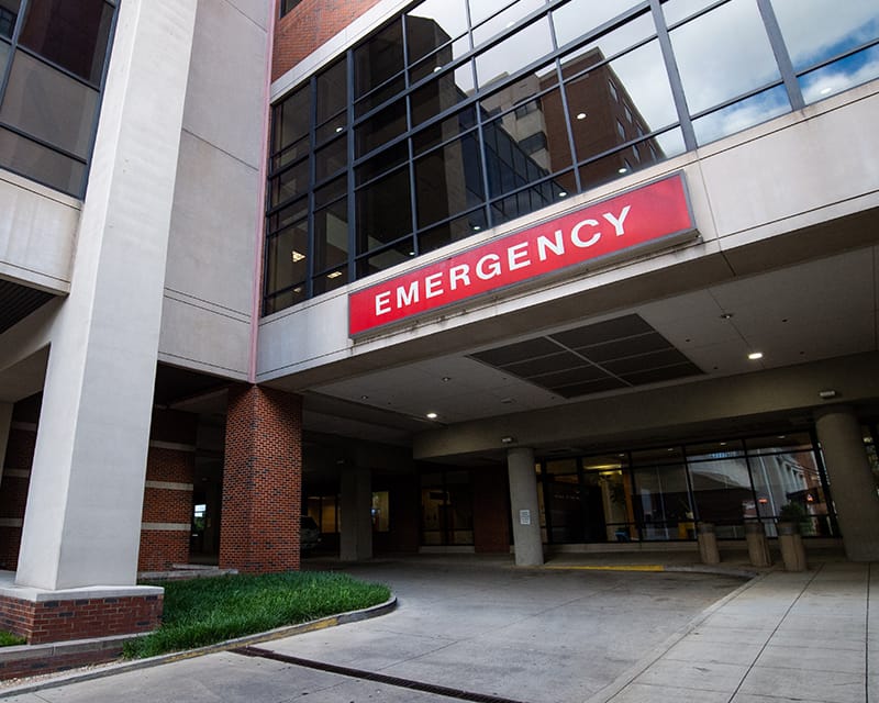 Hospital Emergency entrance.