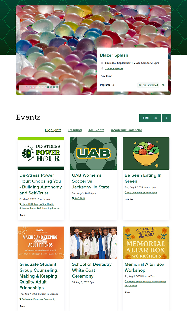 campus calendar screenshot