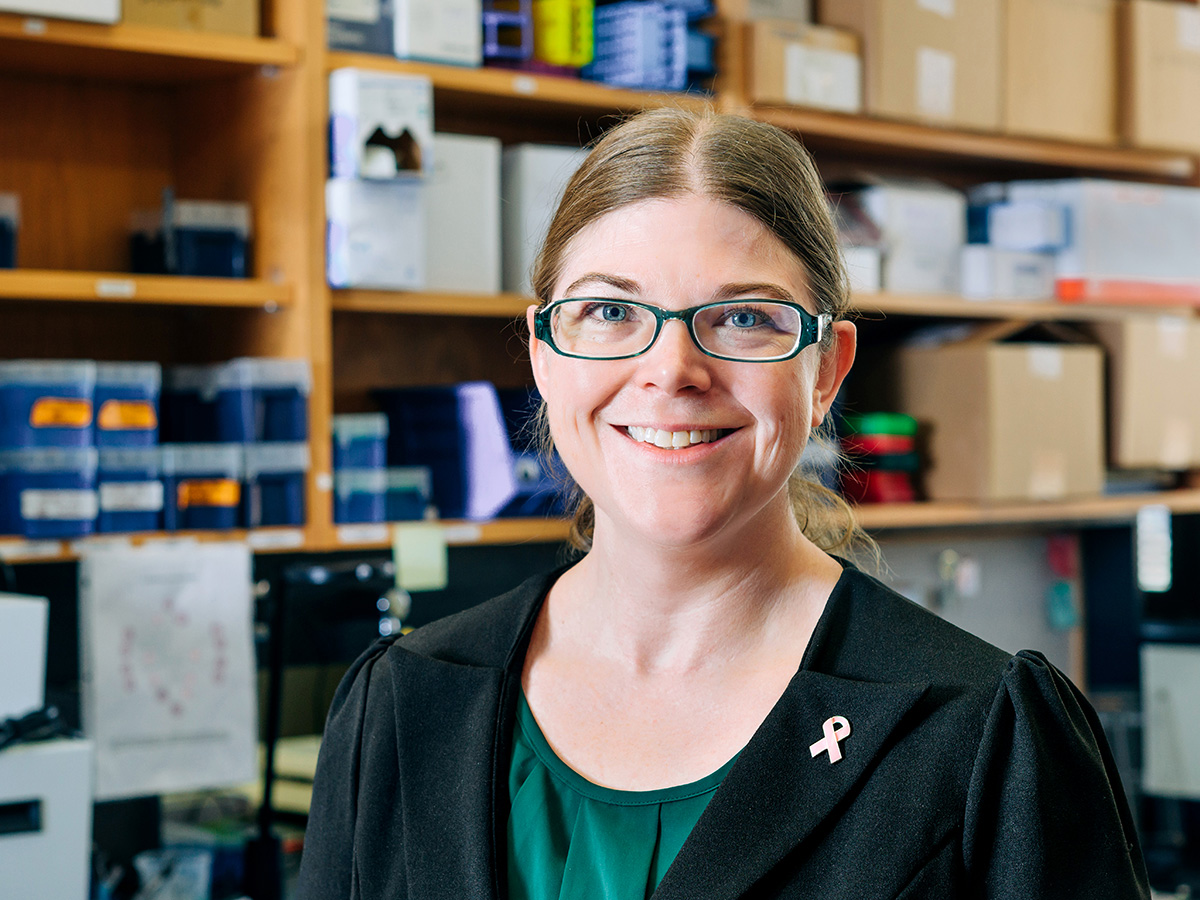 Mary Kathryn Sewell-Loftin, Ph.D., in her lab at the O'Neal Cancer Center