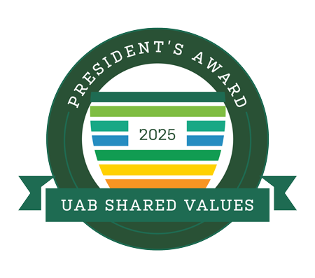 President's Award 2025 UAB Shared Values logo
