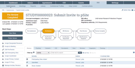 Screenshot of training video on the IRB module of the MyUABResearch platform