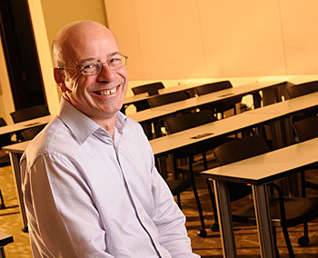 Colin Davis, winner of the ’10 Ireland Award for Scholarly Distinction, didn’t have the scholarly background many would assume. He completed school at age 15 and was a tool-and-die maker until age 22 when he quit his job and started studying to be accepted to university. His determination and drive have driven his success. 