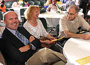 Harald Sontheimer (far left) was one of 22 recipients of the The Graduate School’s Dean’s Award for Excellence in Mentorship. He was joined at the ceremony honoring the recipients by (from left to right) Anne Wailes and Michael Brenner.