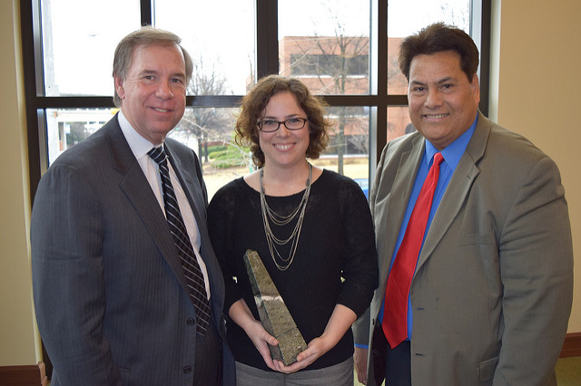 Michelle Brown receiving 2014 SHP Excellence in Teaching Award