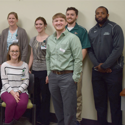Chris Baker with a few students from the UAB DPT Class of 2018