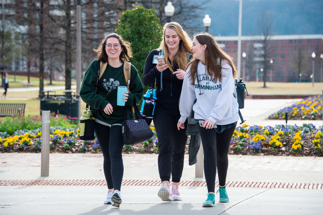 UAB students joking and laughing