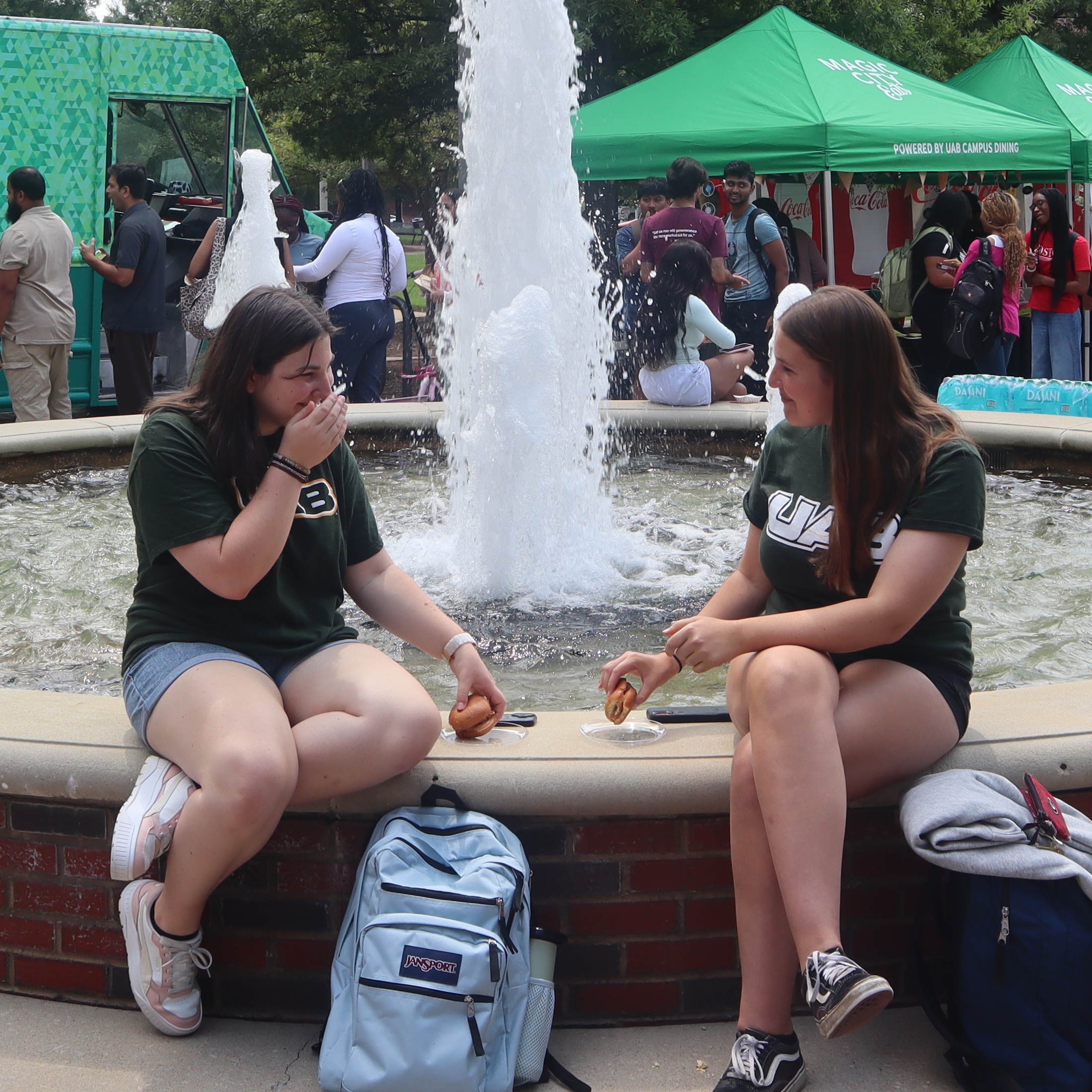 Two students at the campus dining