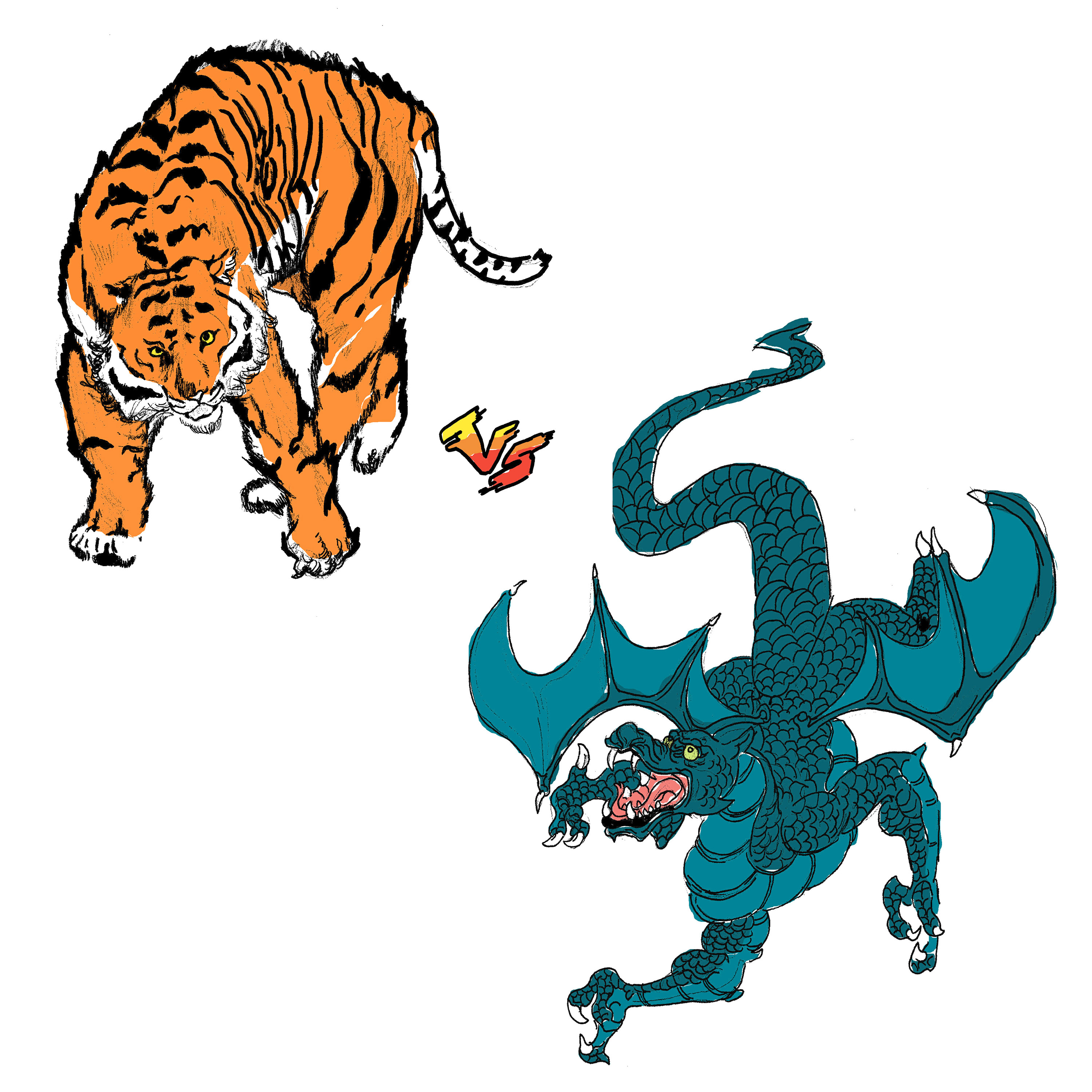 Dragon VS Tiger color