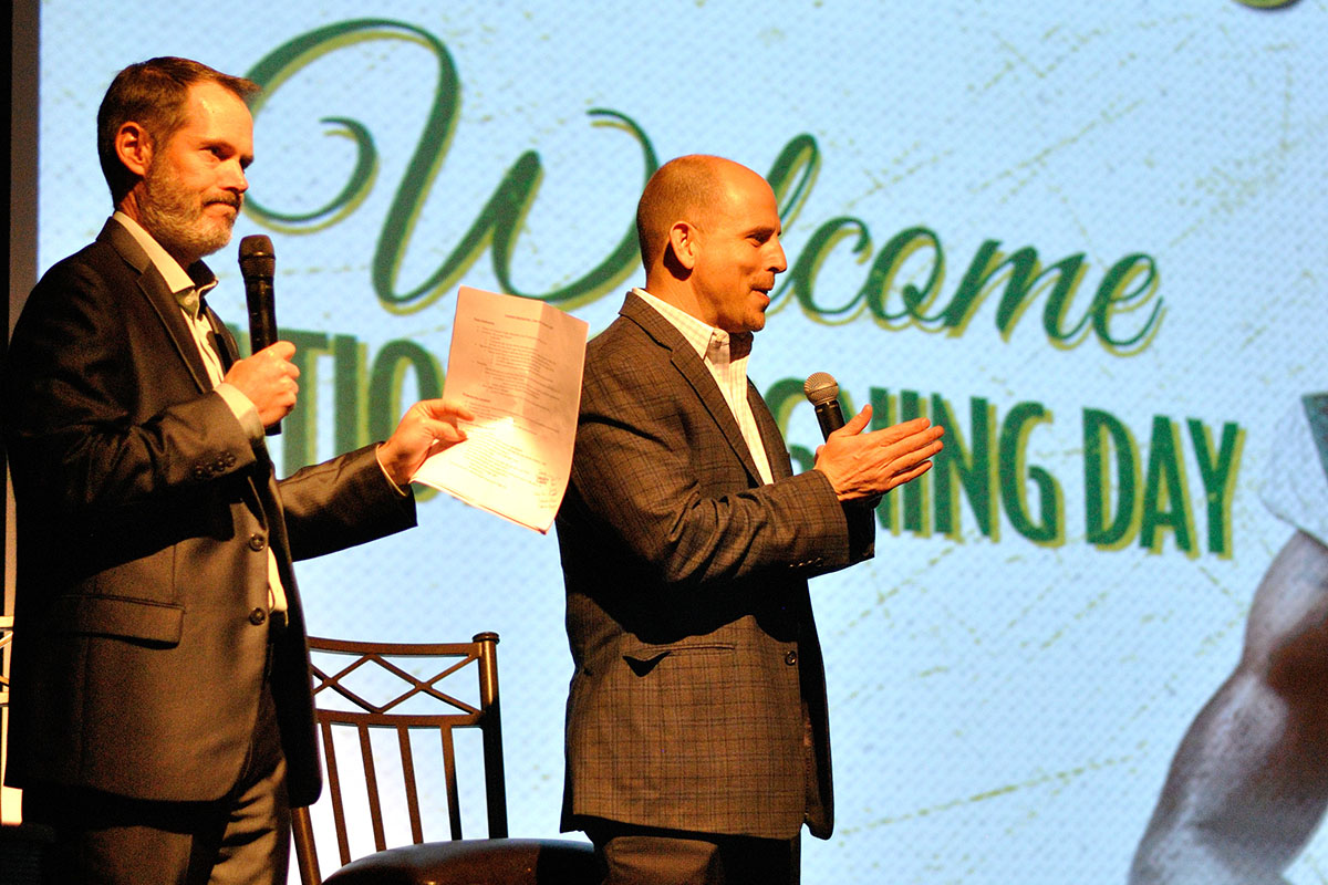 UAB Football Coach Bill Clark speaks at Signing Day. (Photo by Angela Hollowell).