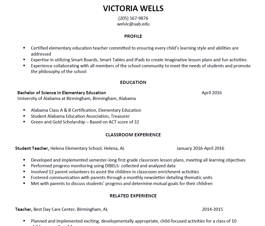 Sample Resume 1