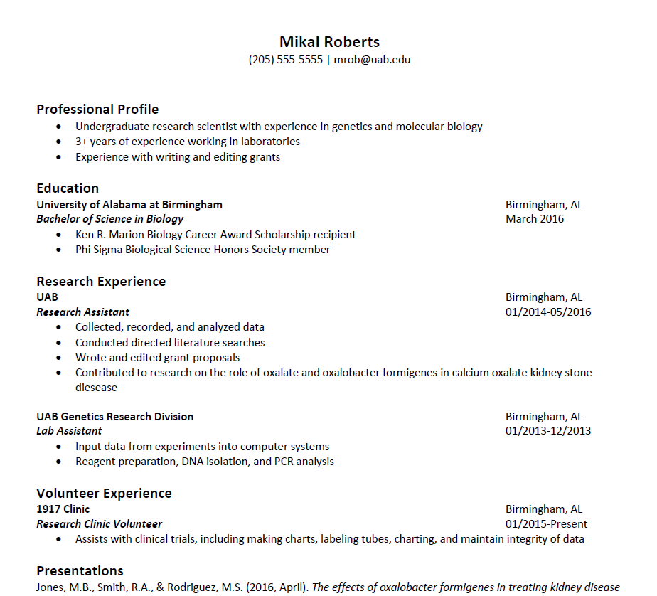 Sample Resume 2